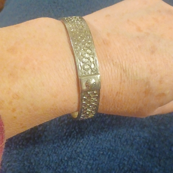 Coach Silver-Tone Engraved Logo Bangle Bracelet - Picture 3 of 3